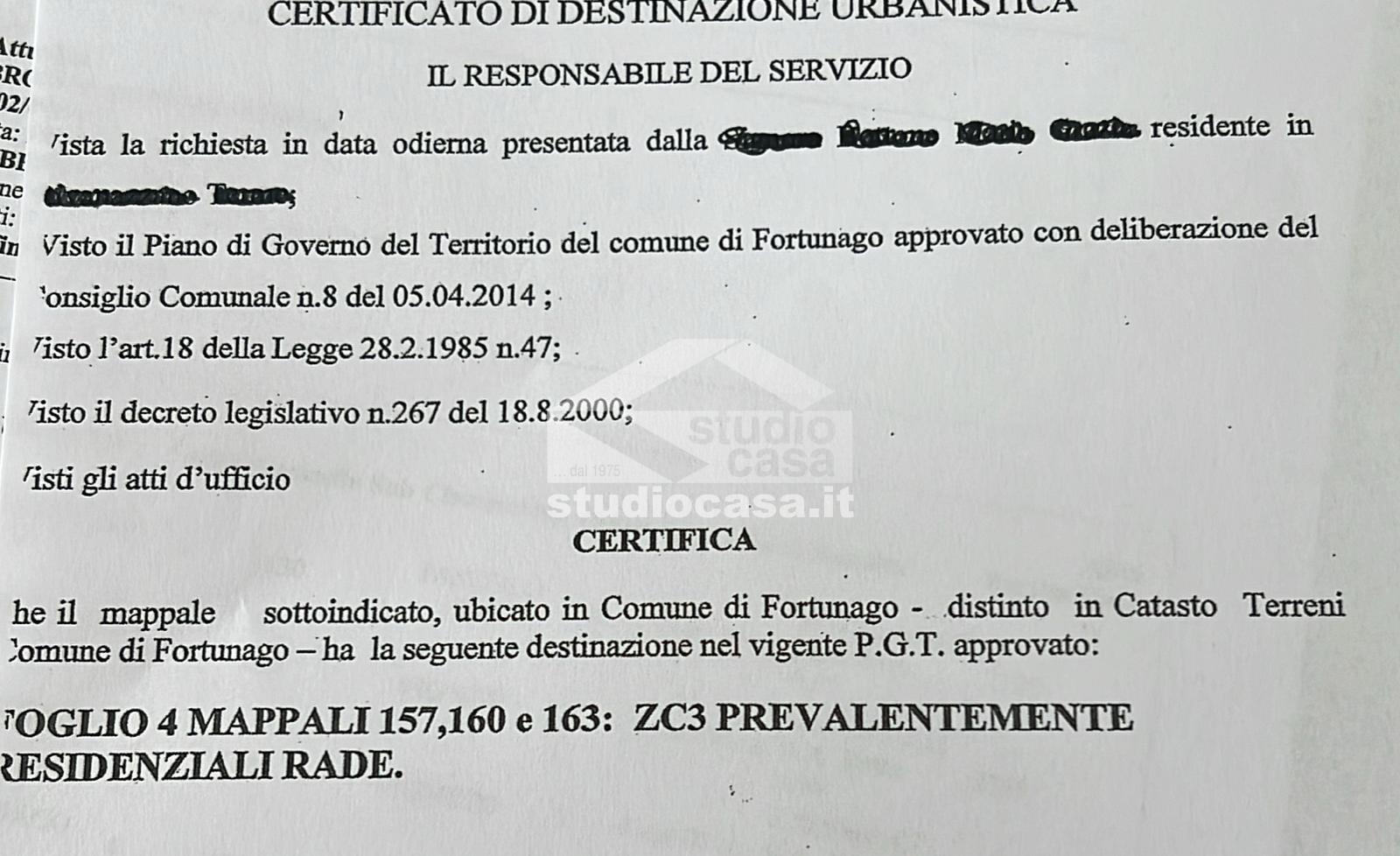 Terreno Residenziale in vendita a Fortunago